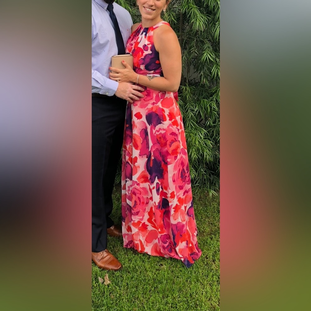 Eliza J floral halter maxi dress